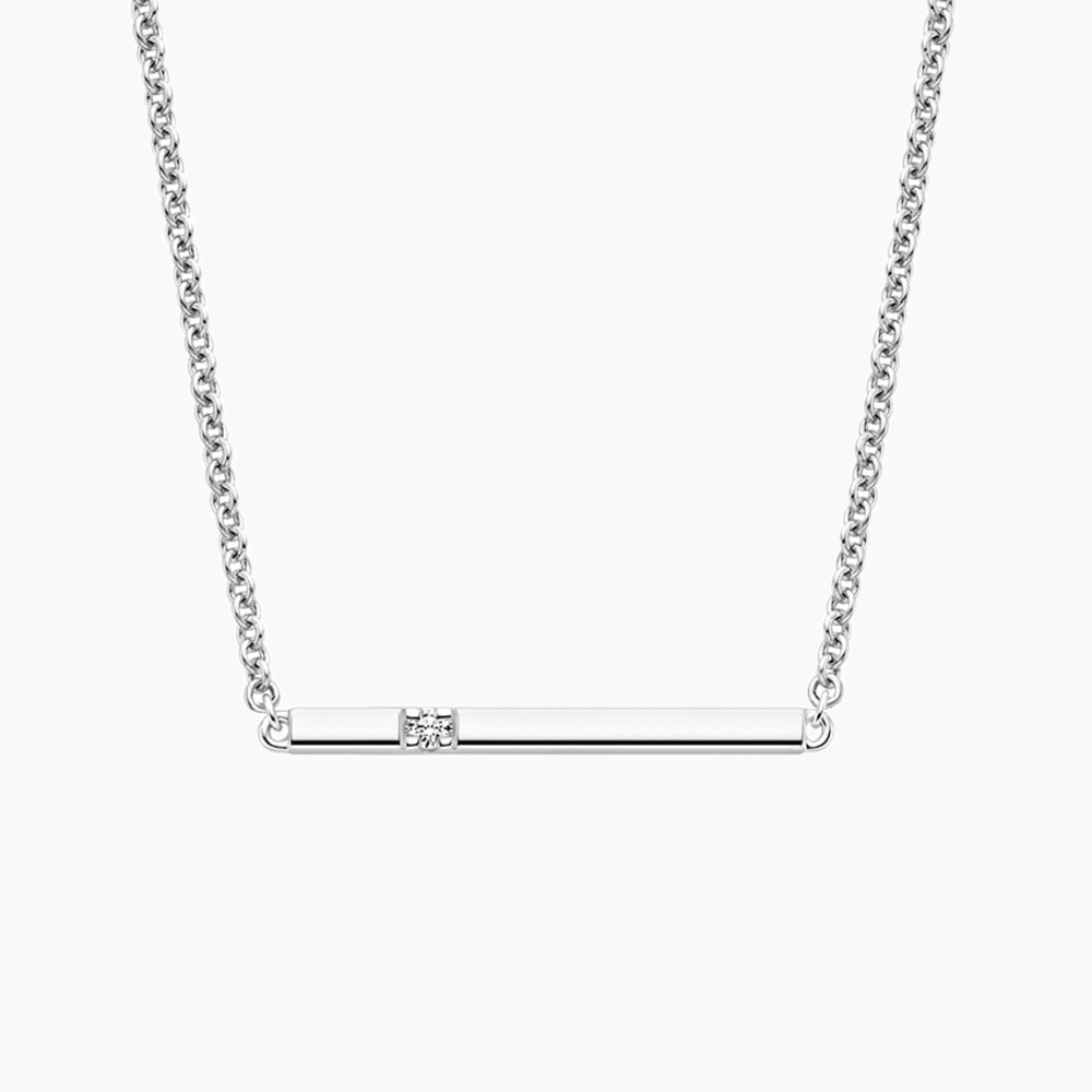 Brilliant Earth Silver Diamond Bar Pendant